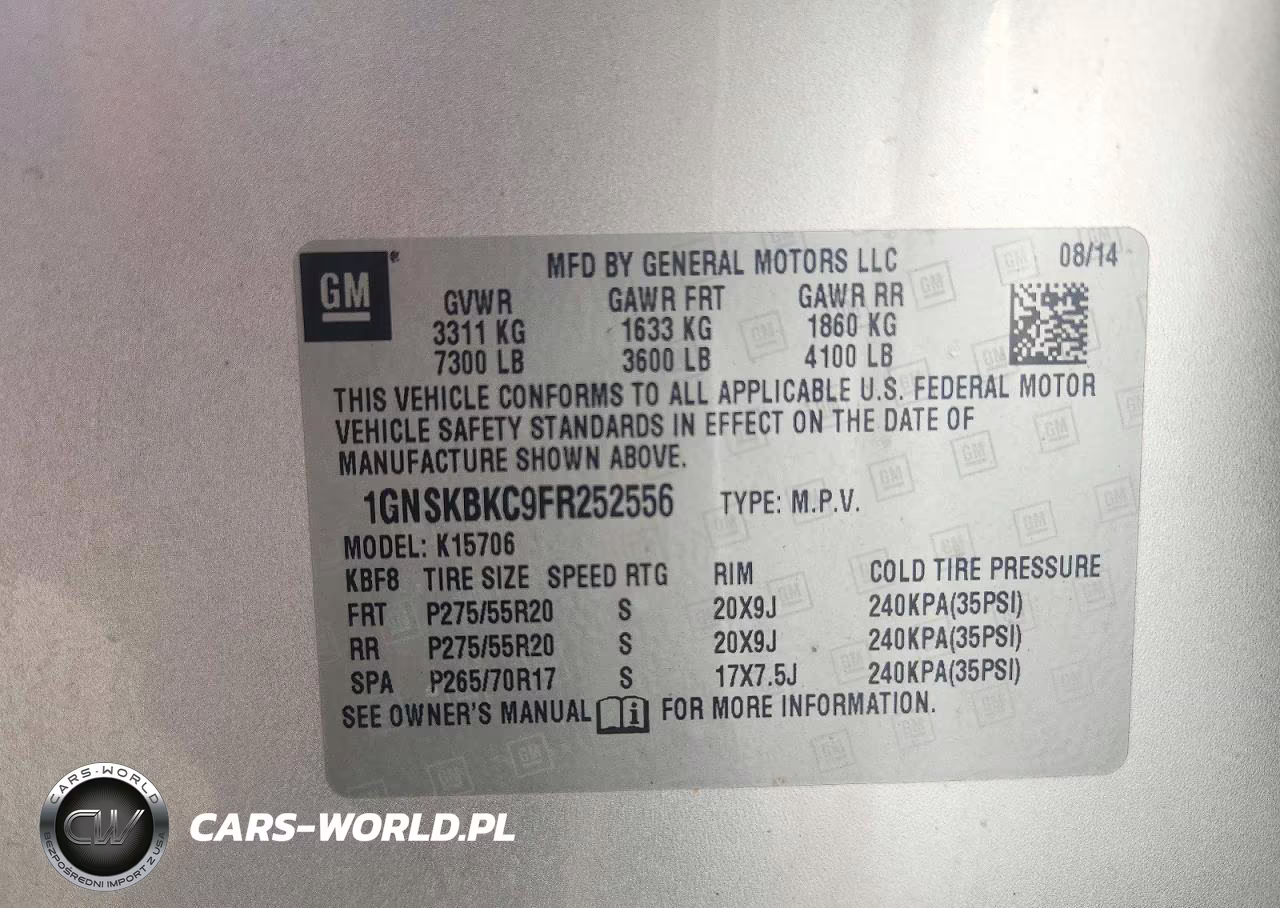2015 Chevrolet Tahoe K1500 Lt VIN:1GNSKBKC9FR252556 - 13