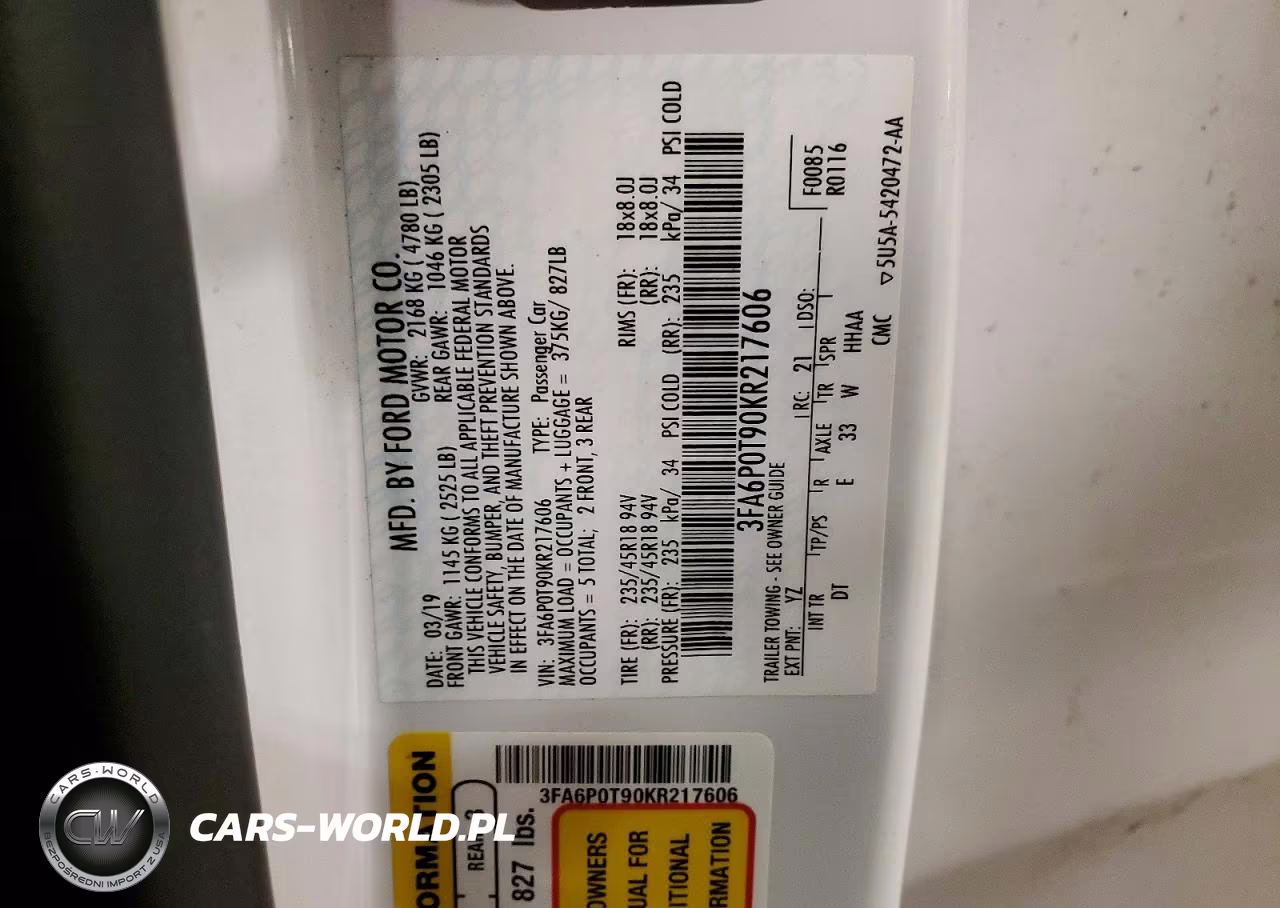 2019 Ford Fusion Se VIN:3FA6P0T90KR217606 - 12