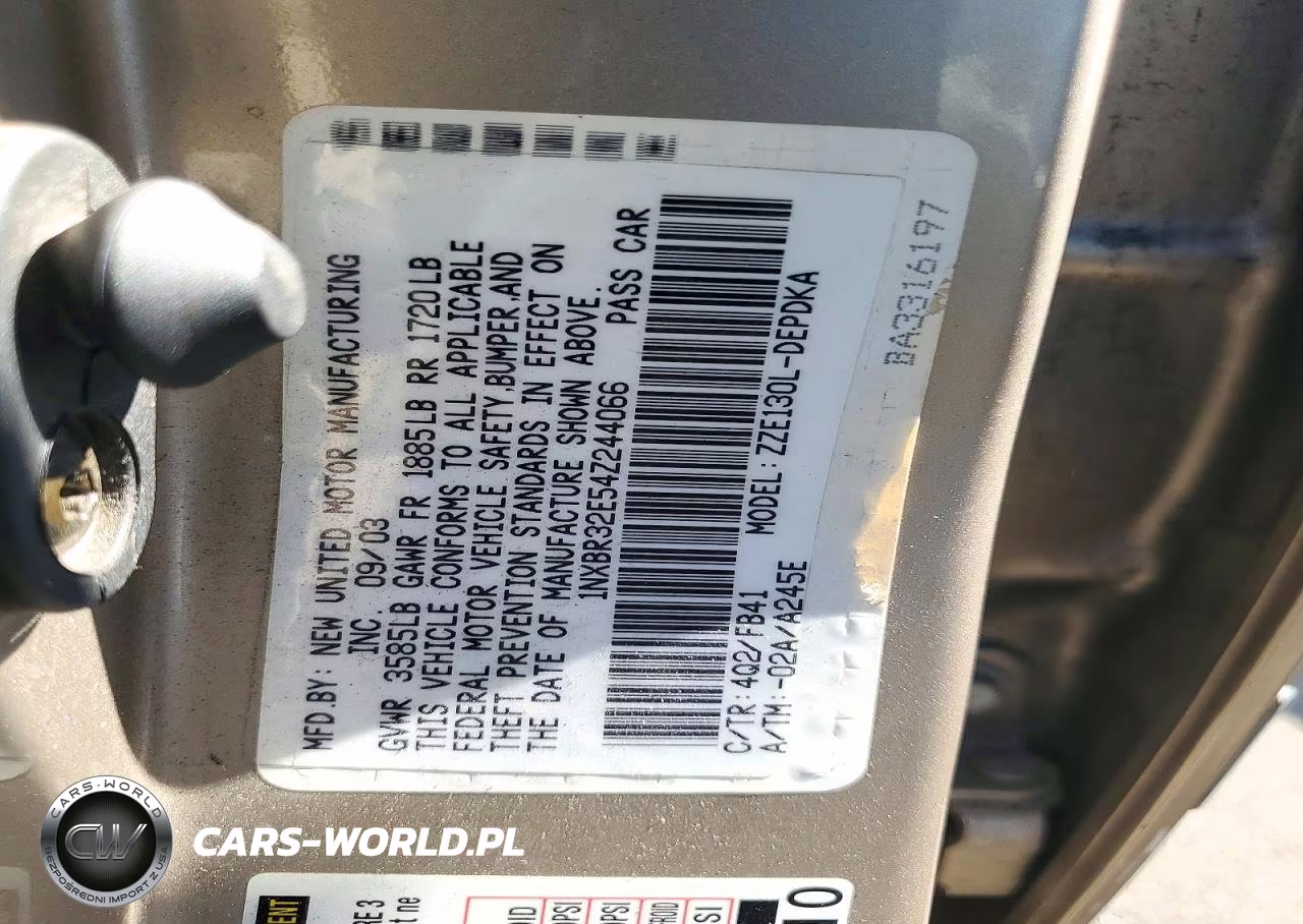 2004 Toyota Corolla Ce VIN:1NXBR32E54Z244066 - 12