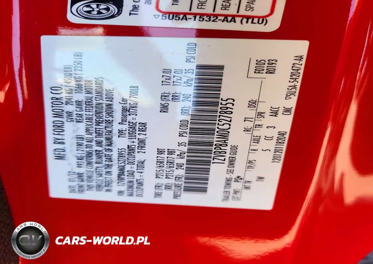 2012 Ford Mustang VIN:1ZVBP8AM0C5278955 - 12
