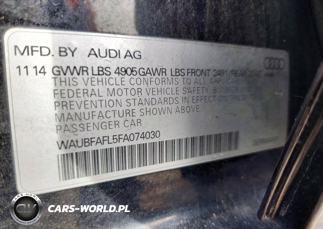 2015 Audi A4 Premium VIN:WAUBFAFL5FA074030 - 12