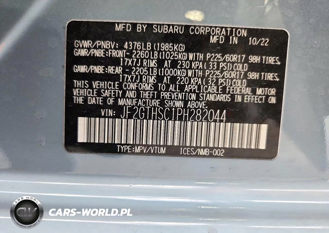 2023 Subaru Crosstrek Sport VIN:JF2GTHSC1PH282044 - 12