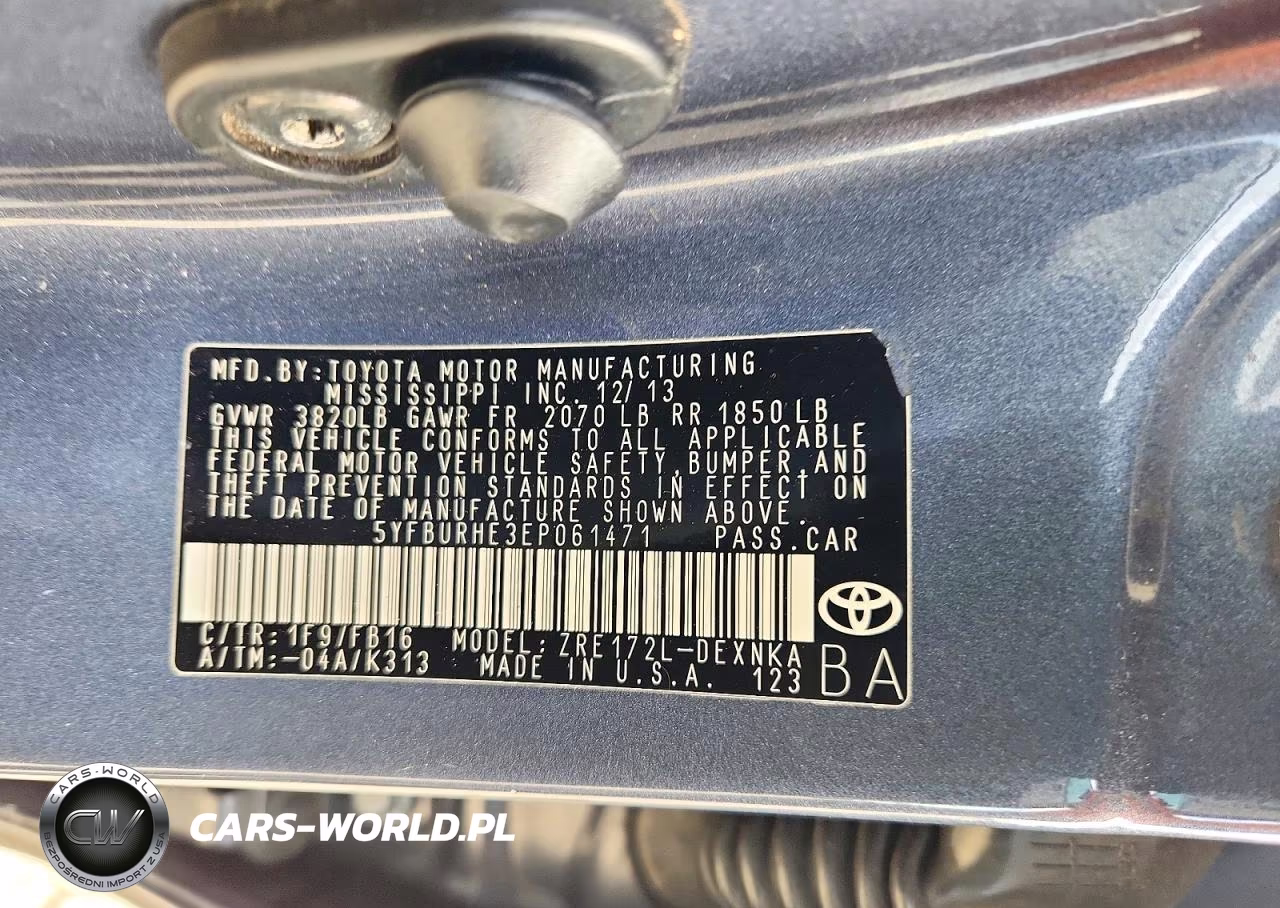 2014 Toyota Corolla Le VIN:5YFBURHE3EP061471 - 12