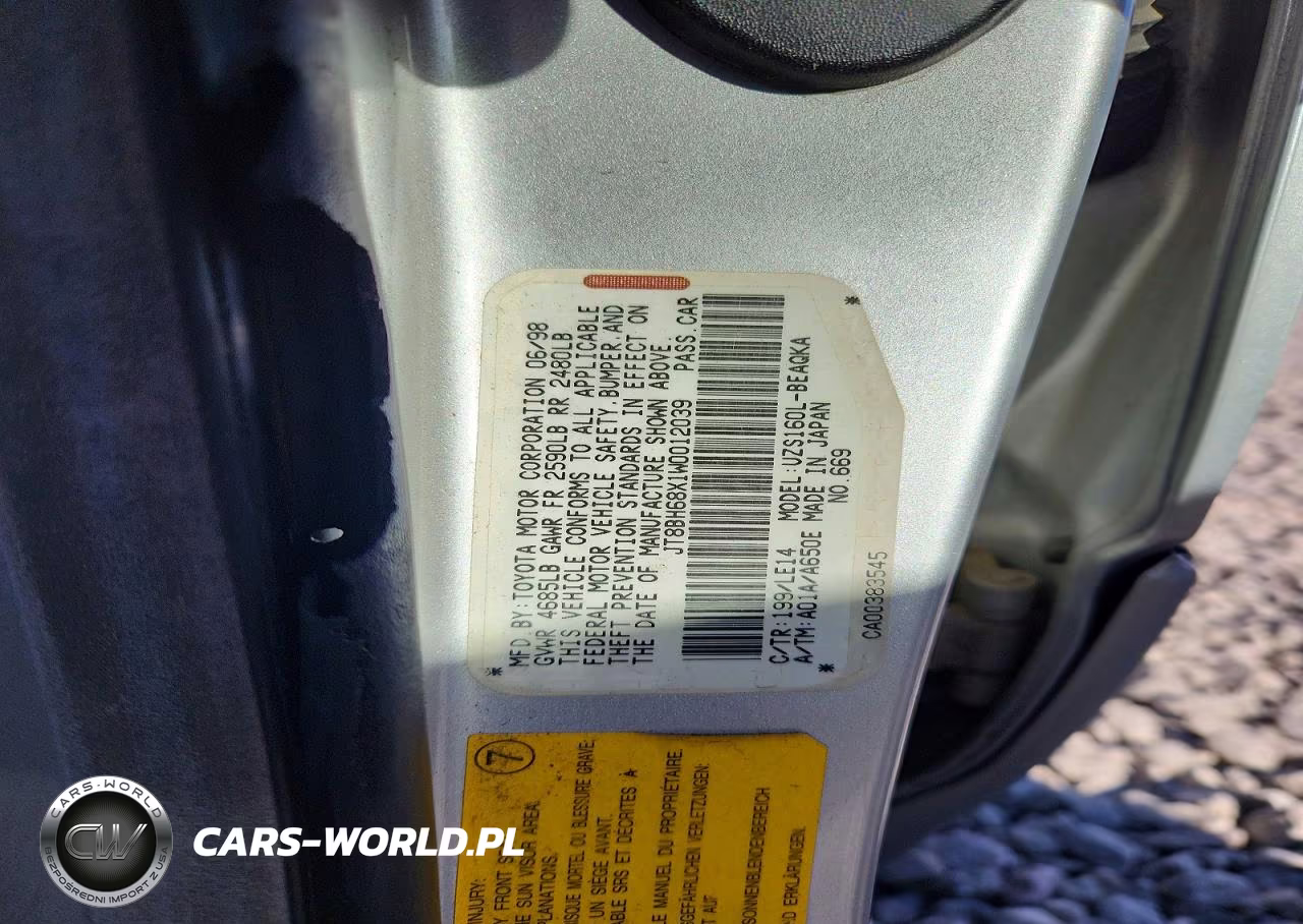 1998 Lexus Gs 400 VIN:JT8BH68X1W0012039 - 12