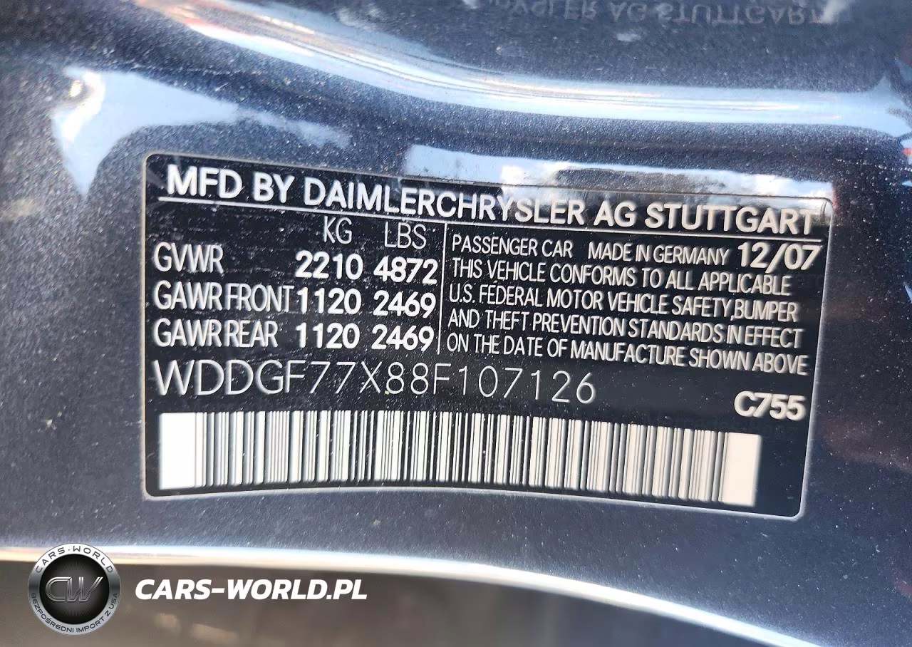 2008 Mercedes-Benz C 63 Amg VIN:WDDGF77X88F107126 - 12