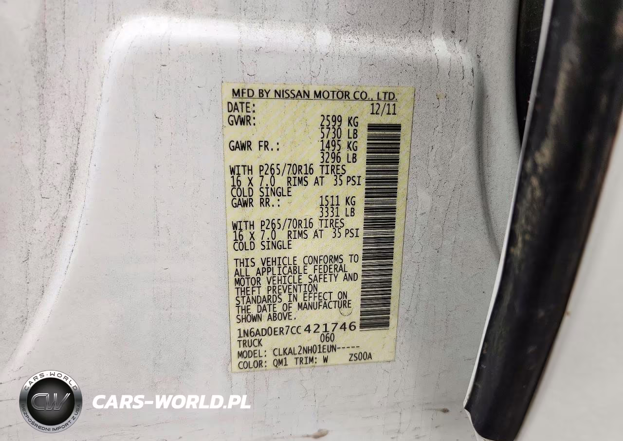 2012 Nissan Frontier S VIN:1N6AD0ER7CC421746 - 12