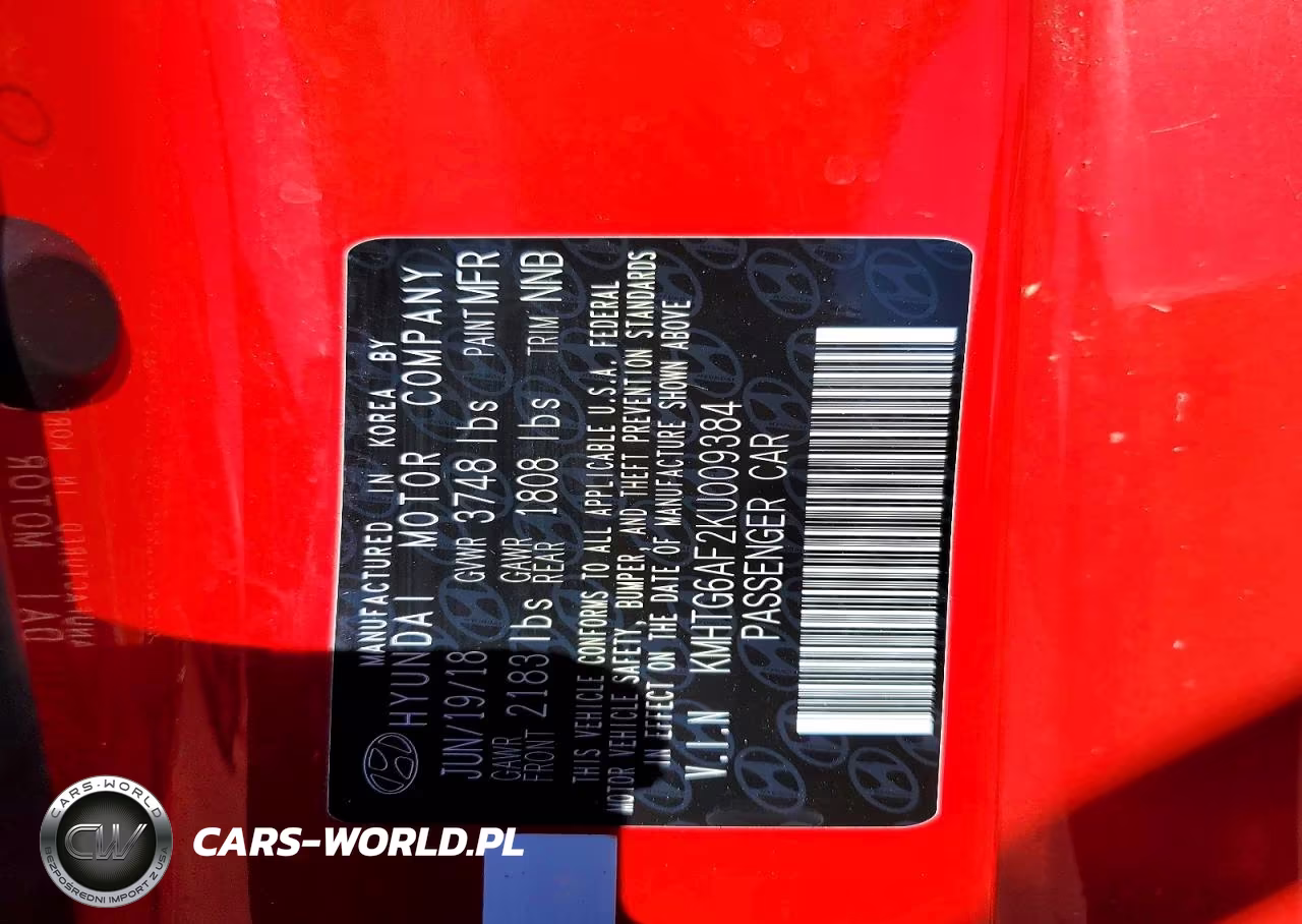 2019 Hyundai Veloster 2.0L VIN:KMHTG6AF2KU009384 - 12