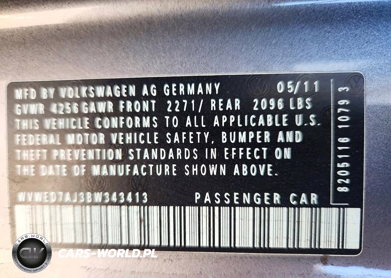 2011 Volkswagen Gti VIN:WVWED7AJ3BW343413 - 13