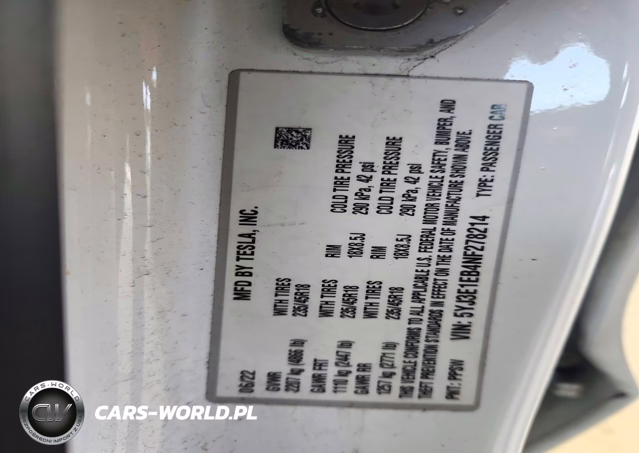 2022 Tesla Model 3 VIN:5YJ3E1EB4NF278214 - 12