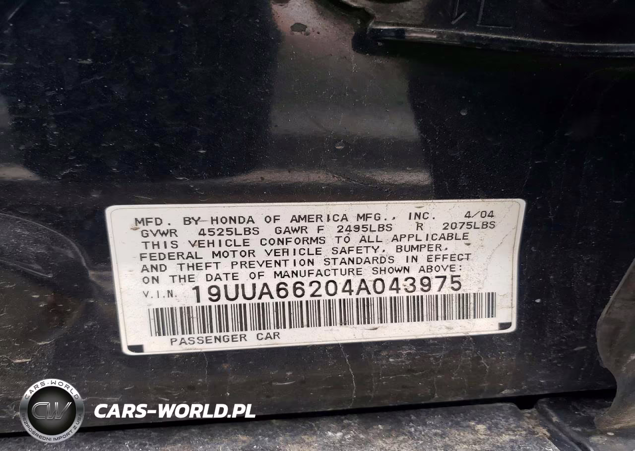 2004 Acura Tl VIN:19UUA66204A043975 - 12