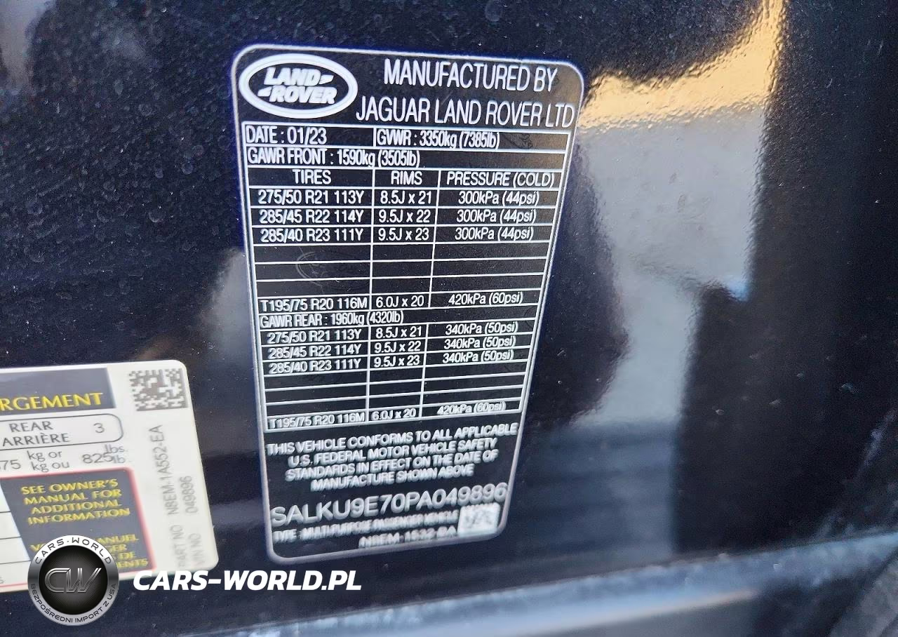 2023 Land Rover Range Rover Sv VIN:SALKU9E70PA049896 - 13
