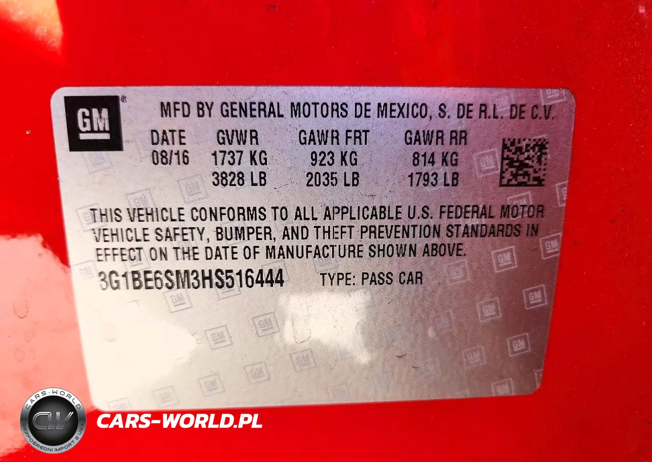 2017 Chevrolet Cruze Lt VIN:3G1BE6SM3HS516444 - 13