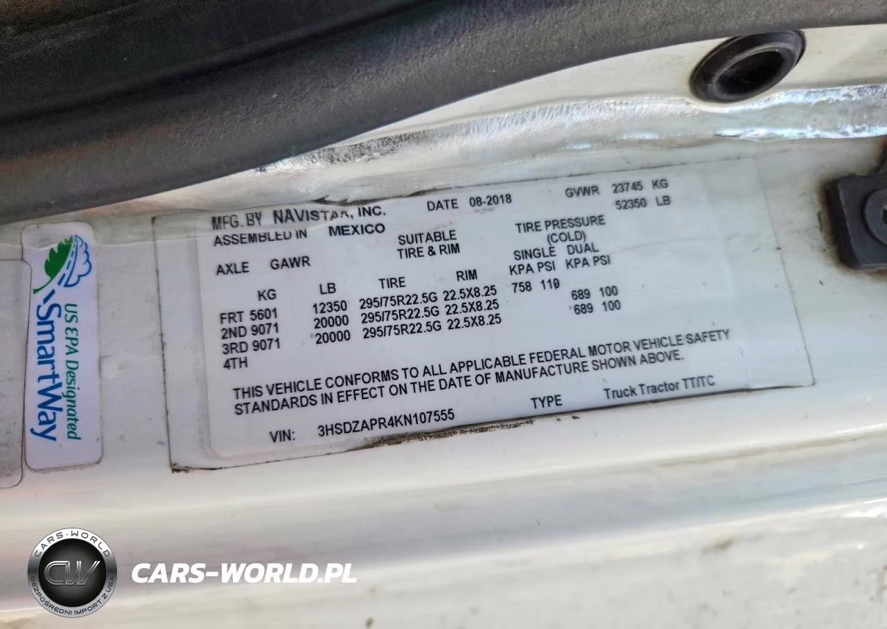 2019 International Lt625 Semi Truck VIN:3HSDZAPR4KN107555 - 10