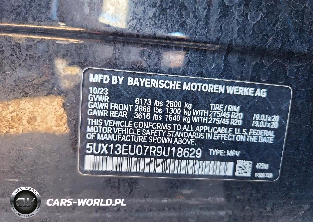 2024 BMW X5 Sdrive 40I VIN:5UX13EU07R9U18629 - 13