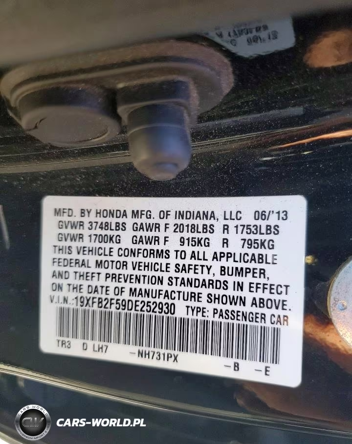 2013 Honda Civic Lx VIN:19XFB2F59DE252930 - 12