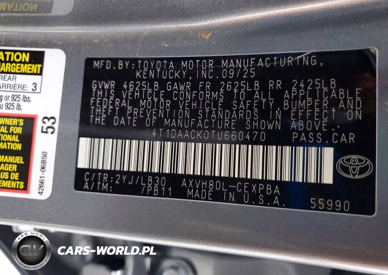2026 Toyota Camry Xse VIN:4T1DAACK0TU660470 - 12