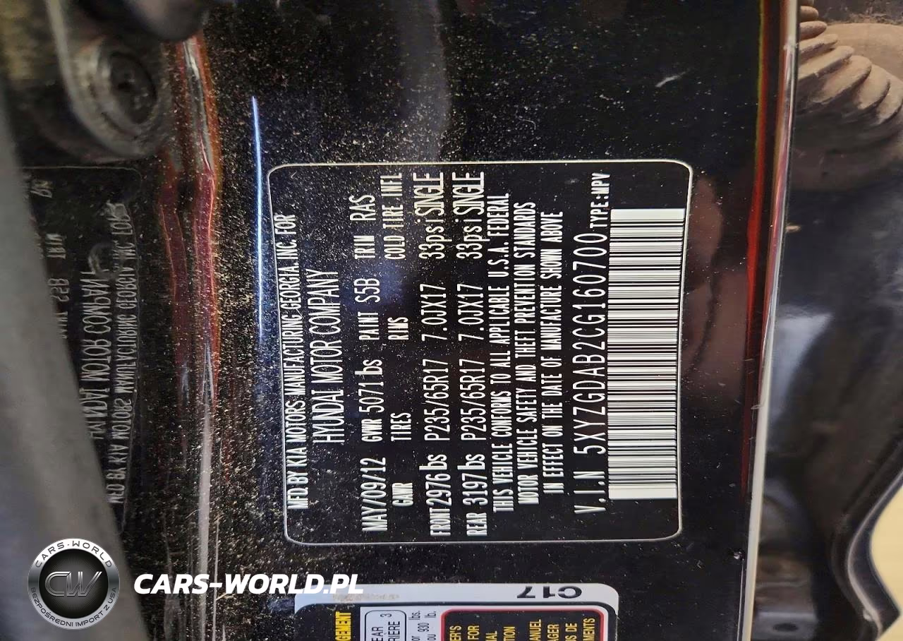 2012 Hyundai Santa Fe Gls VIN:5XYZGDAB2CG160700 - 12