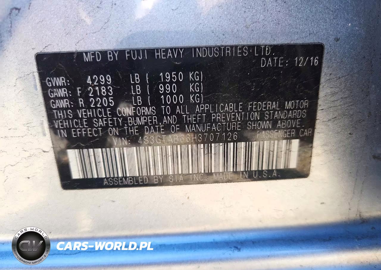 2017 Subaru Impreza Premium VIN:4S3GTAB66H3707126 - 12