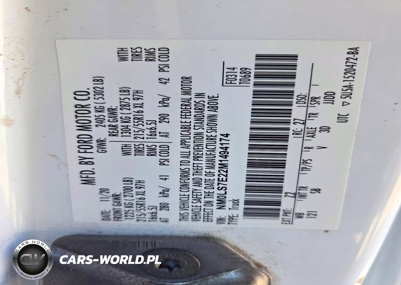 2021 Ford Transit Connect Xl VIN:NM0LS7E22M1494174 - 13