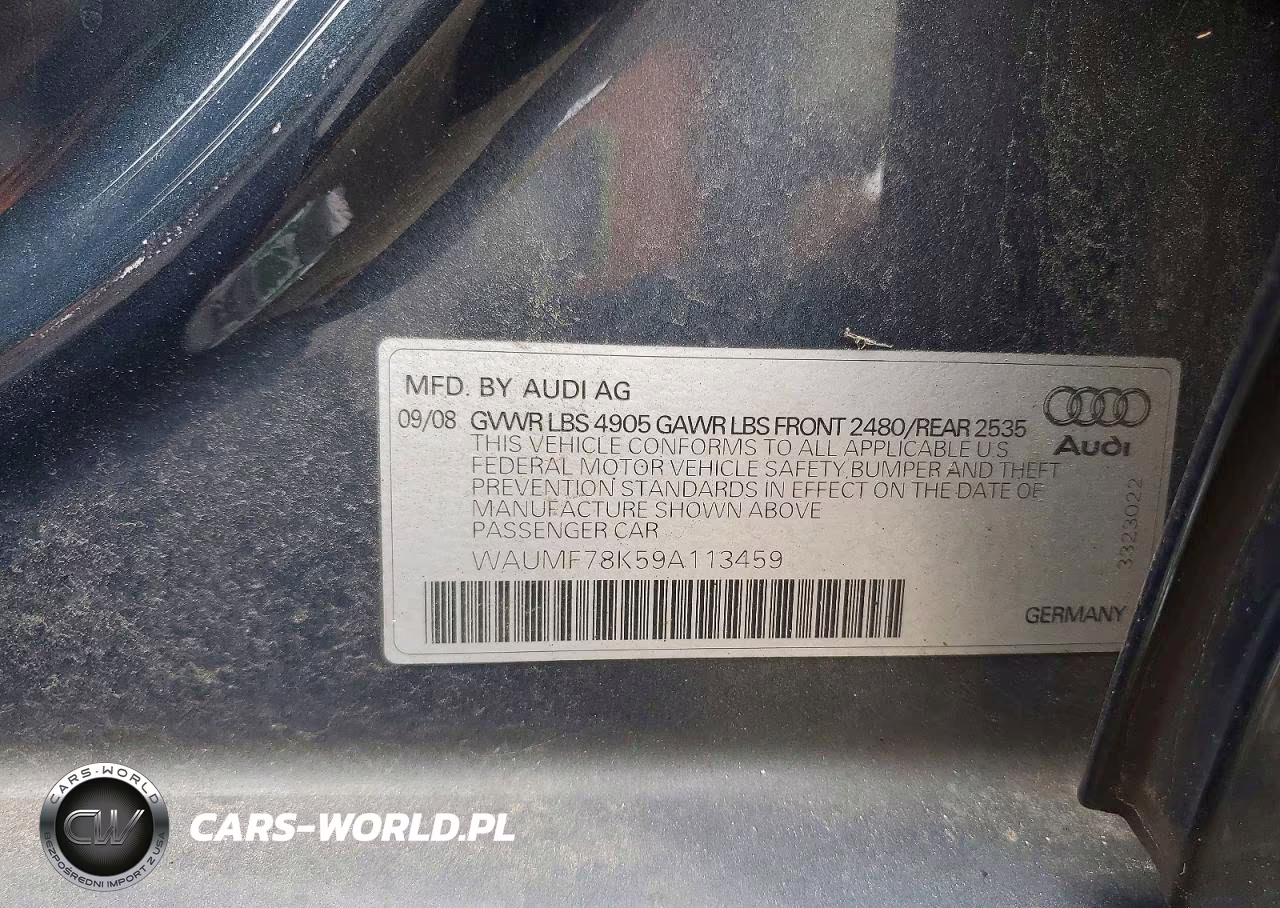 2009 Audi A4 Prestige VIN:WAUMF78K59A113459 - 12