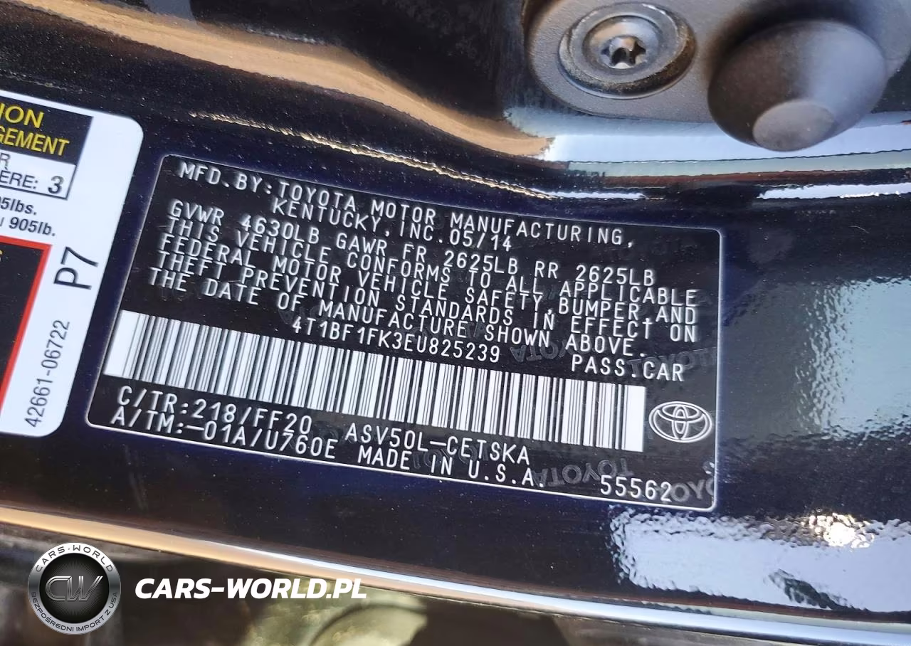 2014 Toyota Camry L Automatic VIN:4T1BF1FK3EU825239 - 12