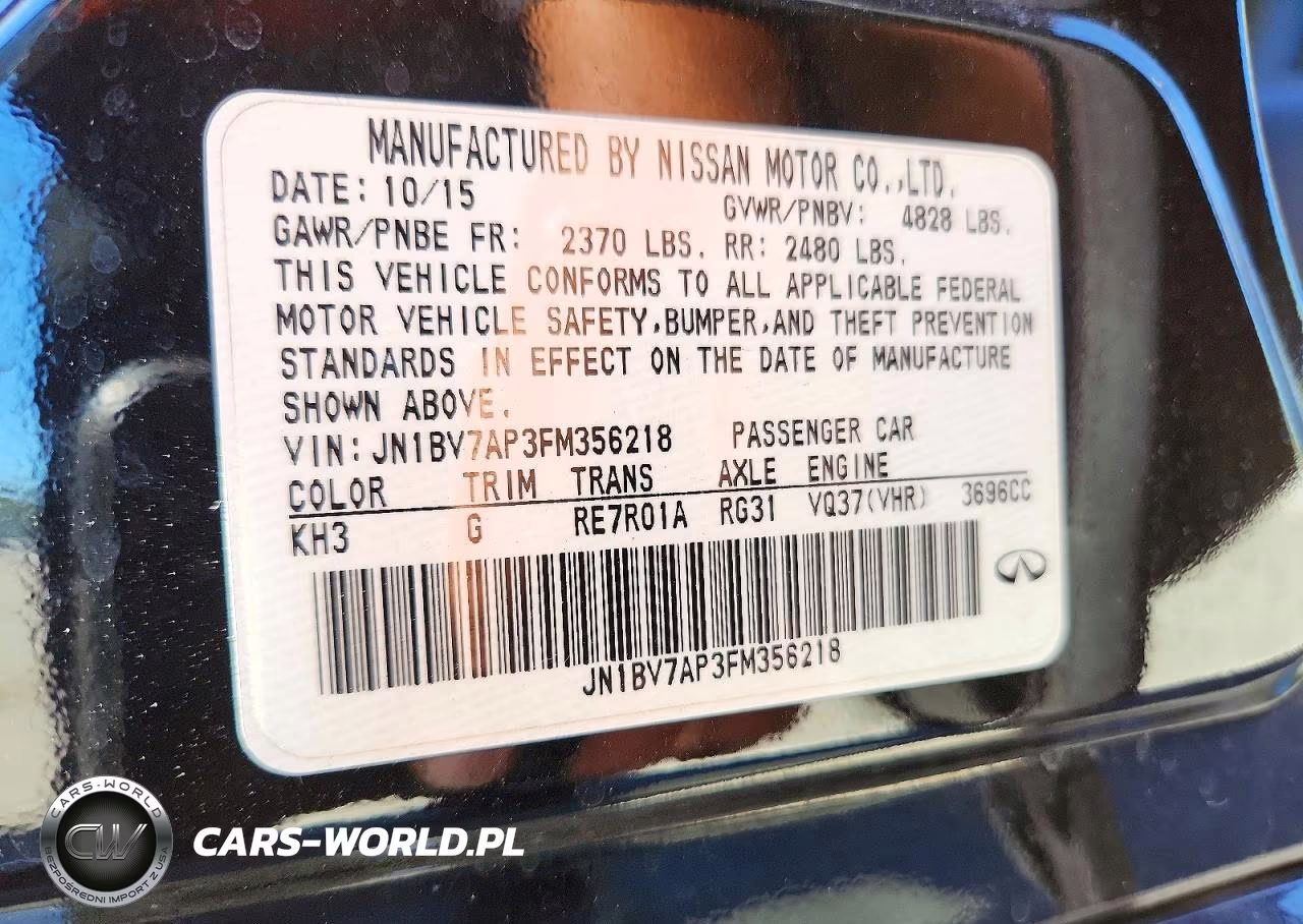 2015 Infiniti Q50 Base VIN:JN1BV7AP3FM356218 - 12