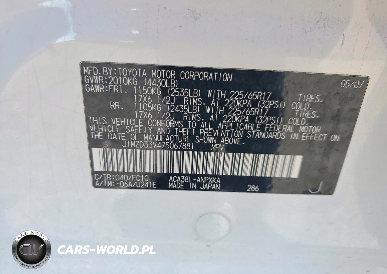 2007 Toyota Rav4 Base VIN:JTMZD33V475067881 - 13