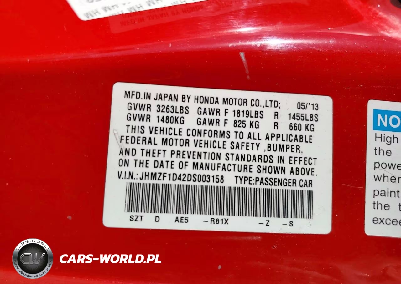 2013 Honda Cr-Z VIN:JHMZF1D42DS003158 - 12