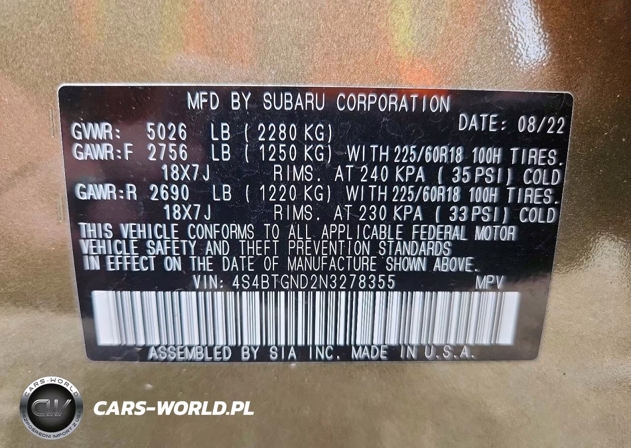 2022 Subaru Outback Limited Xt VIN:4S4BTGND2N3278355 - 13
