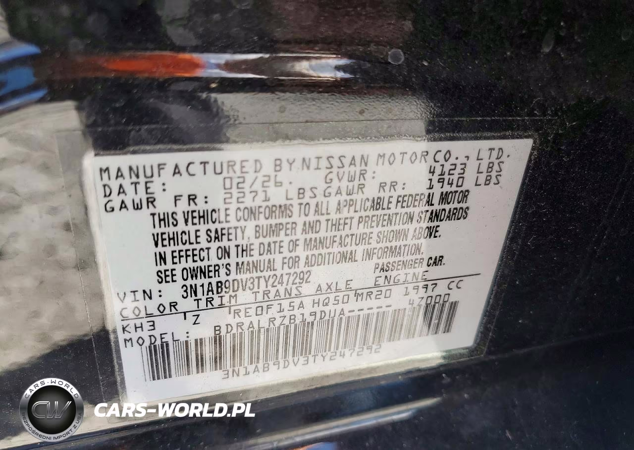 2026 Nissan Sentra Sr VIN:3N1AB9DV3TY247292 - 12
