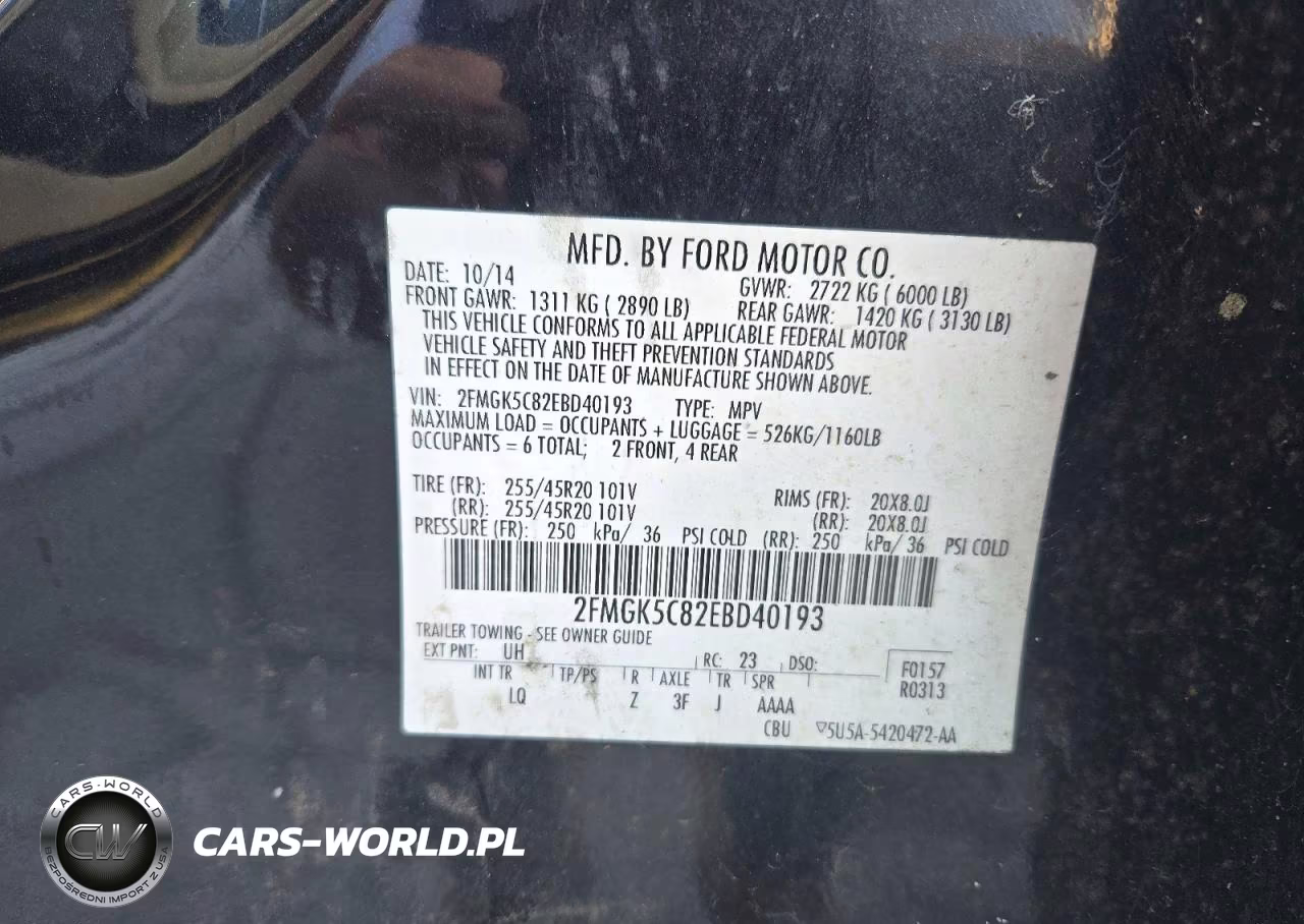 2014 Ford Flex Sel VIN:2FMGK5C82EBD40193 - 12