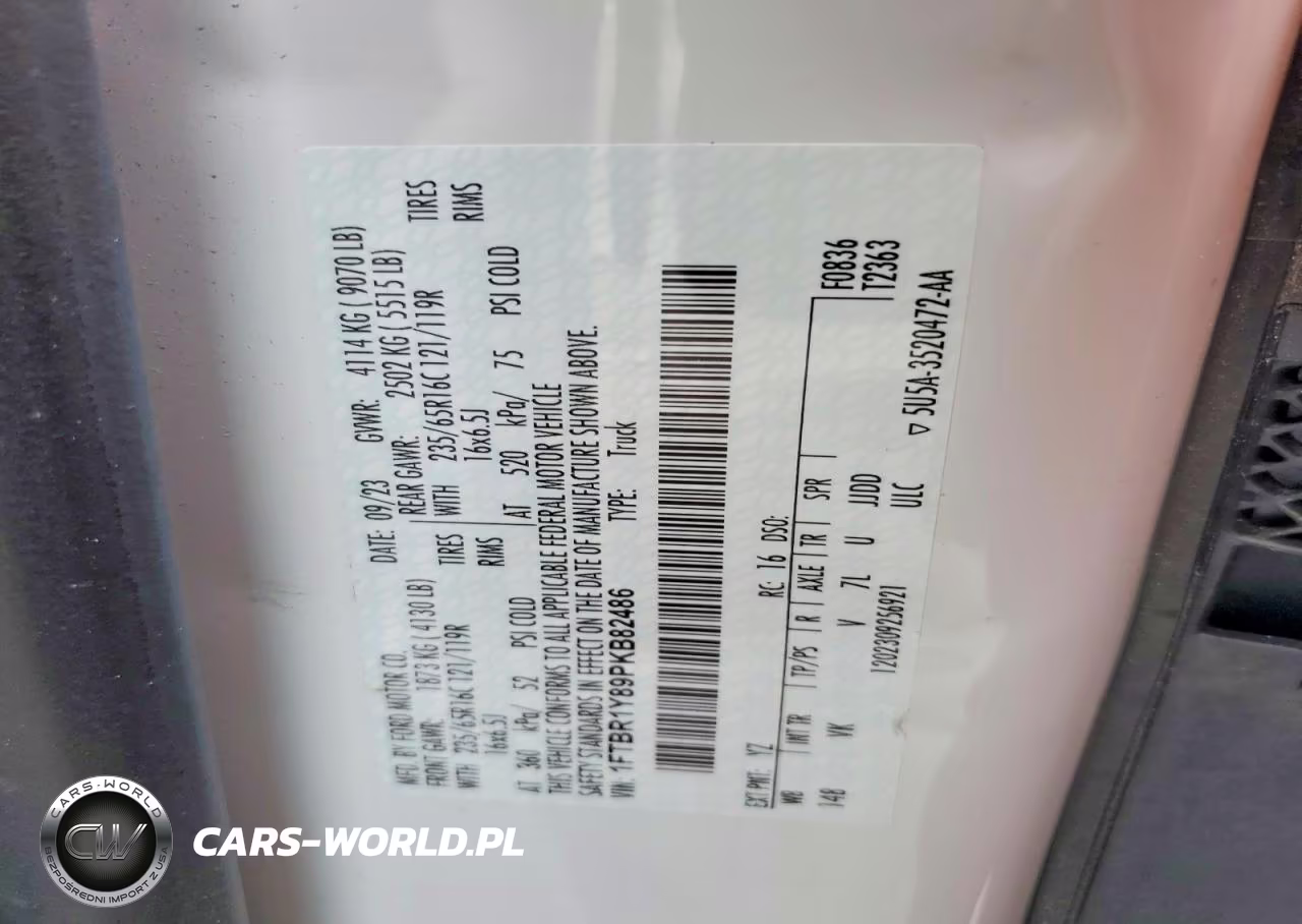2023 Ford Transit T-250 Delivery Van VIN:1FTBR1Y89PKB82486 - 13