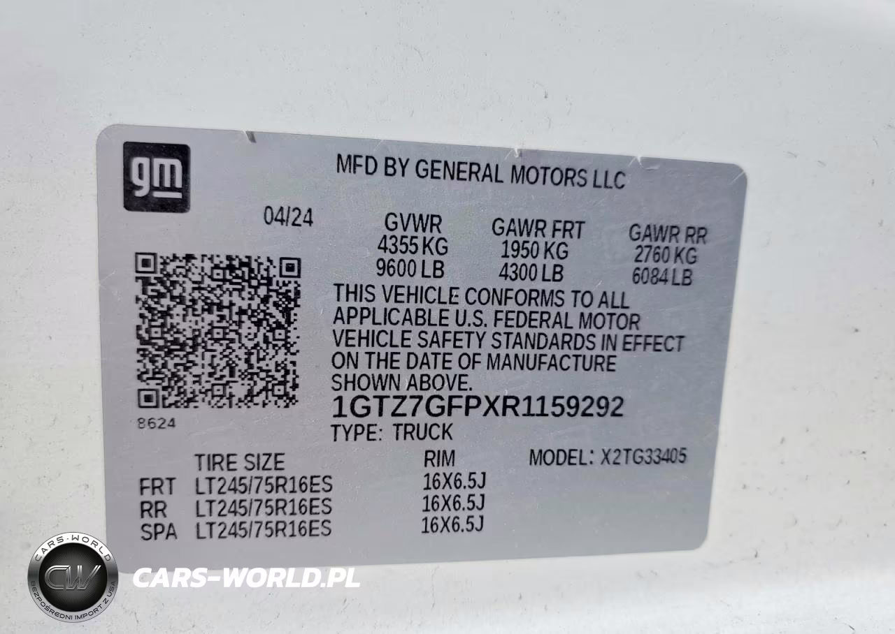 2024 GMC Savana G3500 Delivery Van VIN:1GTZ7GFPXR1159292 - 13