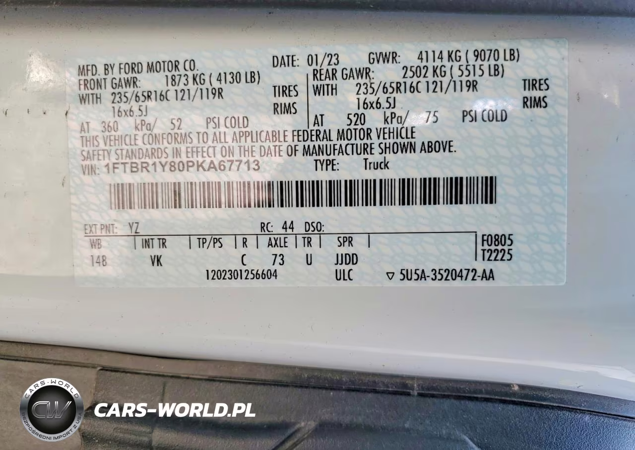 2023 Ford Transit 250 Delivery Van VIN:1FTBR1Y80PKA67713 - 12