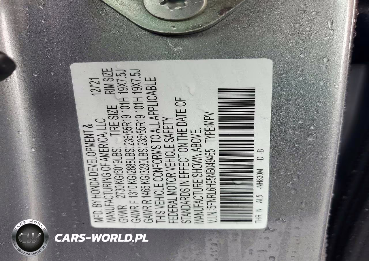 2022 Honda Odyssey Elite VIN:5FNRL6H95NB049465 - 13
