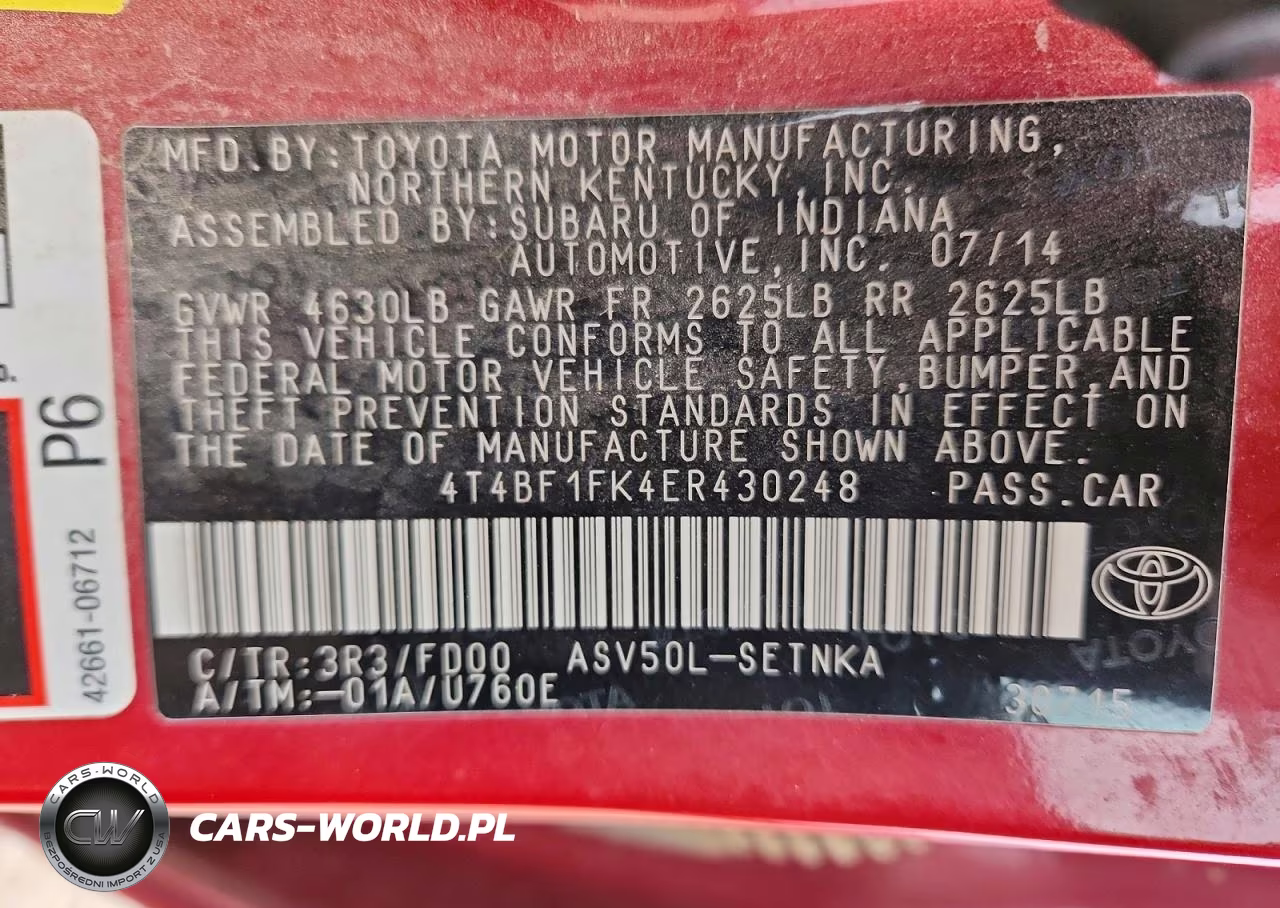 2014 Toyota Camry L VIN:4T4BF1FK4ER430248 - 12