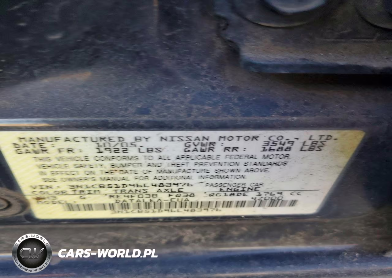 2006 Nissan Sentra 1.8 VIN:3N1CB51D96L483976 - 12
