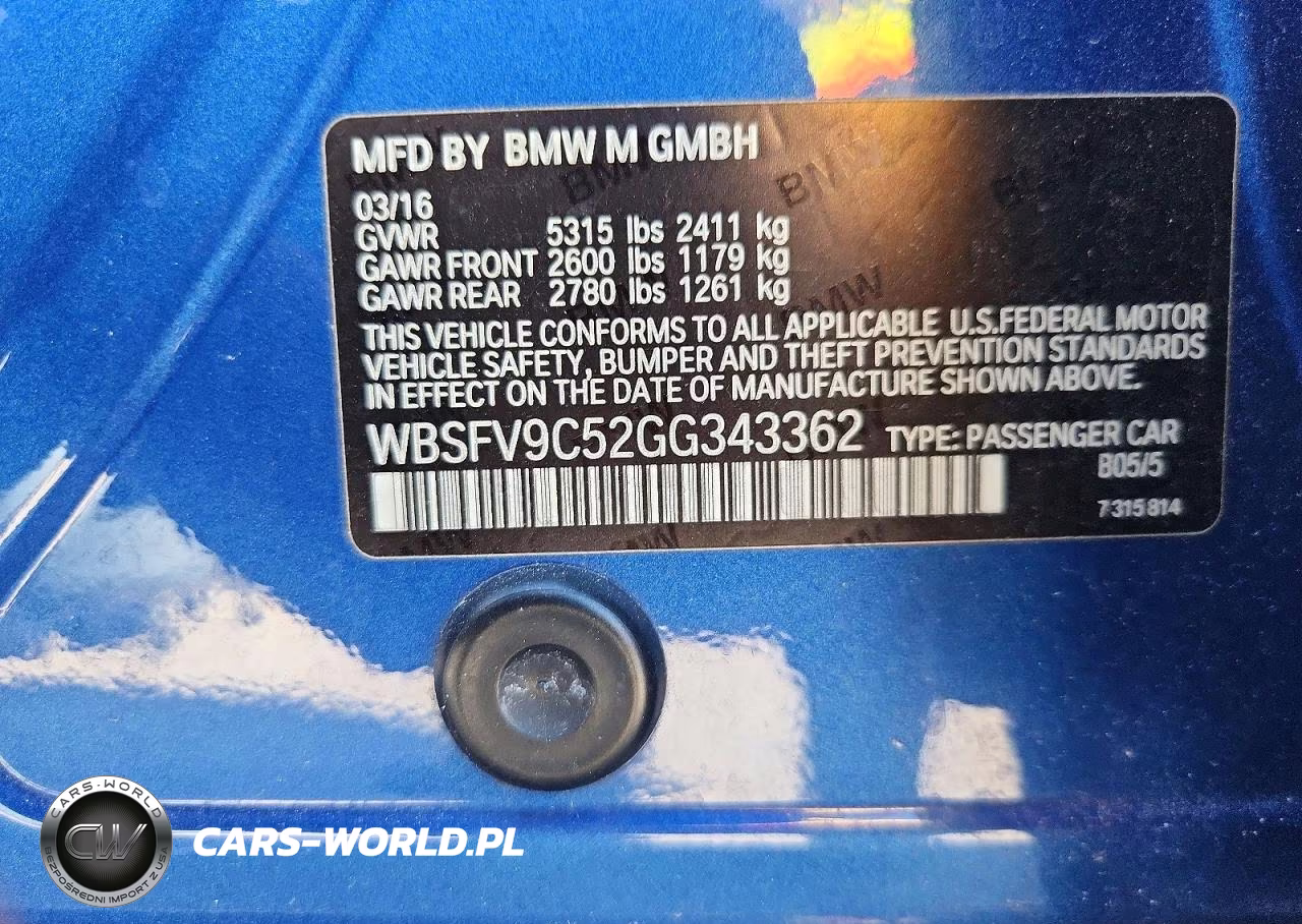 2016 BMW M5 VIN:WBSFV9C52GG343362 - 12