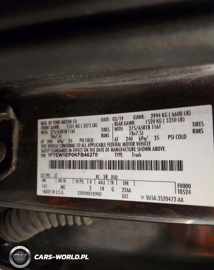 2019 Ford F150 Supercrew VIN:1FTEW1EP0KFB46270 - 12