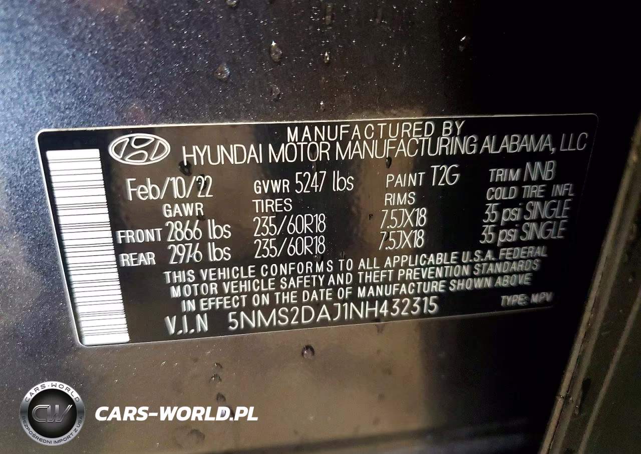 2022 Hyundai Santa Fe Sel VIN:5NMS2DAJ1NH432315 - 14