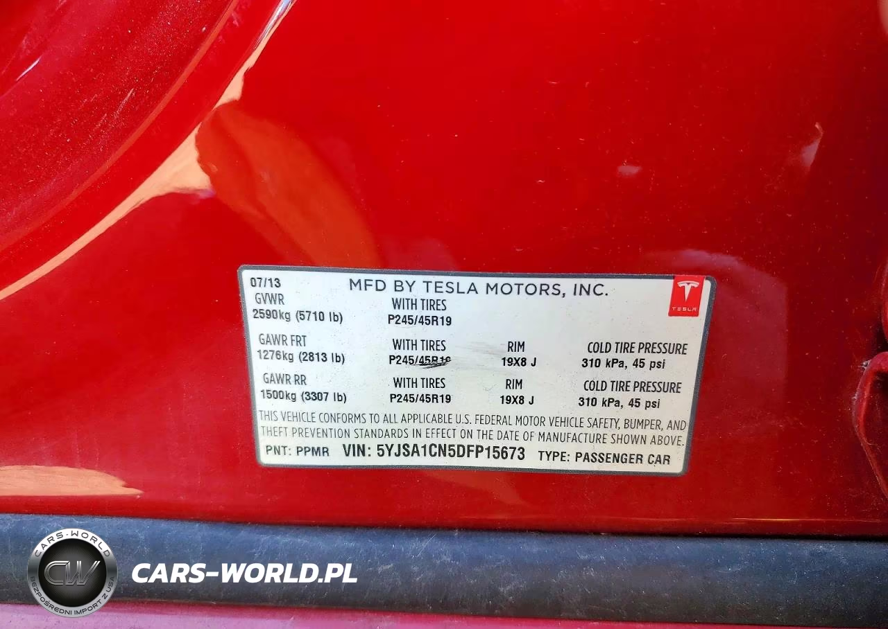 2013 Tesla Model S VIN:5YJSA1CN5DFP15673 - 12