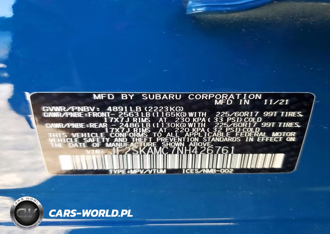 2022 Subaru Forester Wilderness VIN:JF2SKAMC7NH426761 - 14