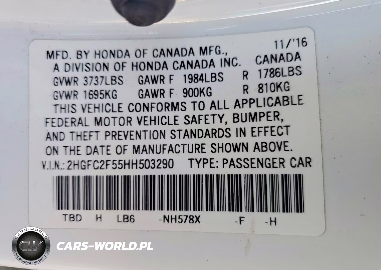 2017 Honda Civic Lx VIN:2HGFC2F55HH503290 - 12