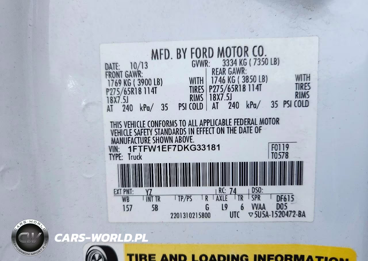 2013 Ford F150 Supercrew VIN:1FTFW1EF7DKG33181 - 13