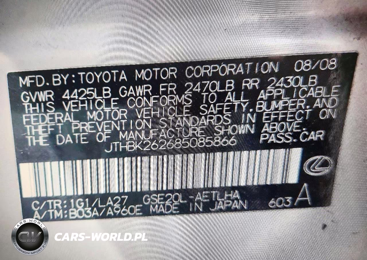2008 Lexus Is 250 Base VIN:JTHBK262685085866 - 14