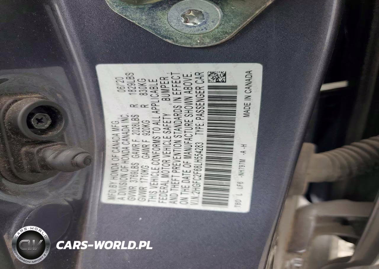 2020 Honda Civic Lx VIN:2HGFC2F68LH554283 - 12