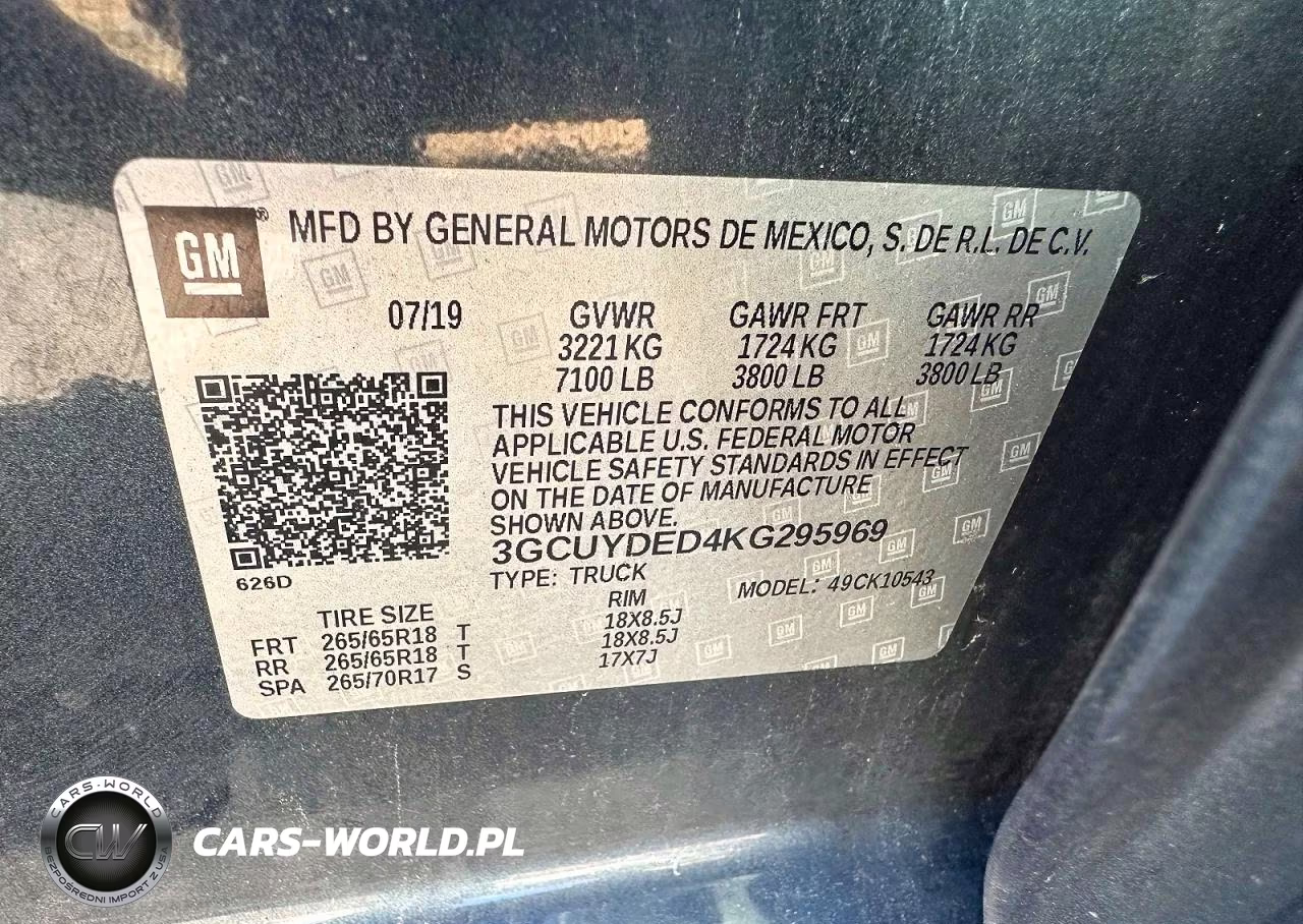 2019 Chevrolet Silverado K1500 Lt VIN:3GCUYDED4KG295969 - 10