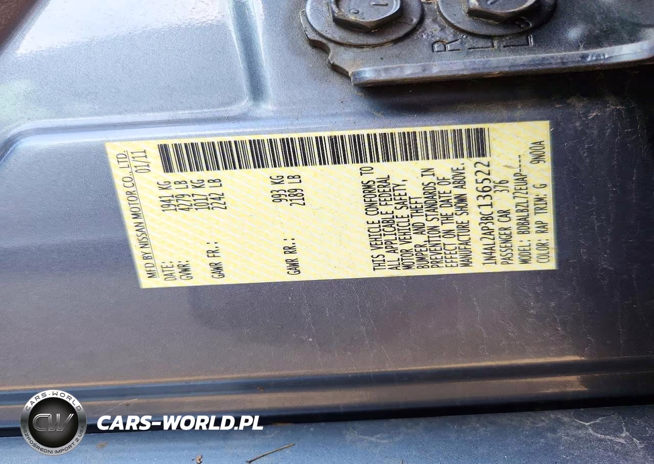 2011 Nissan Altima 2.5 VIN:1N4AL2AP3BC136522 - 12
