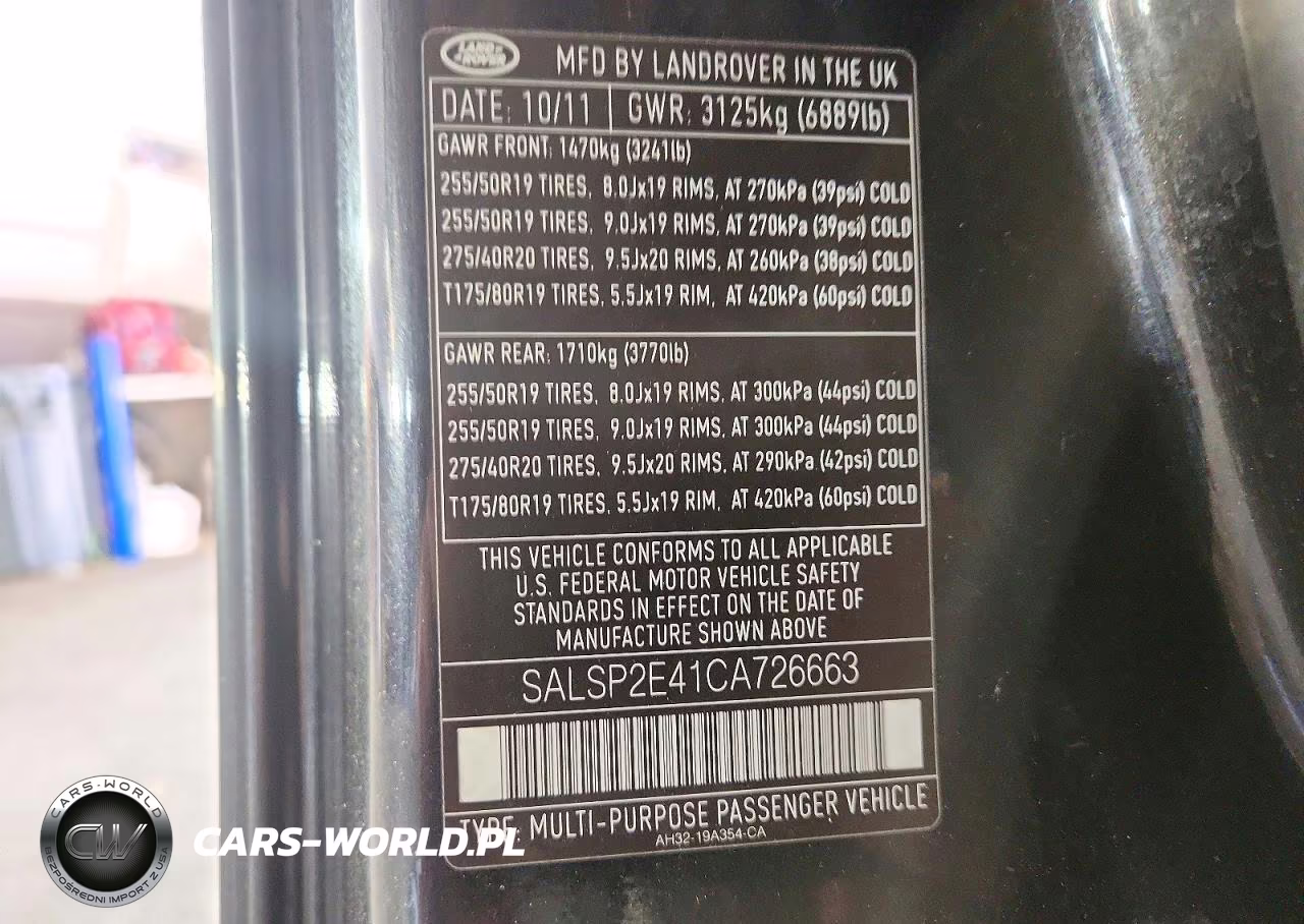2012 LAND ROVER RANGE ROVER SPORT AUTOBIOGRAPHY VIN:SALSP2E41CA726663 - 13