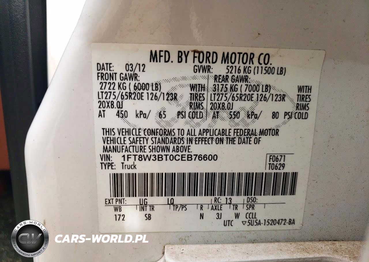 2012 Ford F350 Super Duty King Ranch VIN:1FT8W3BT0CEB76600 - 12